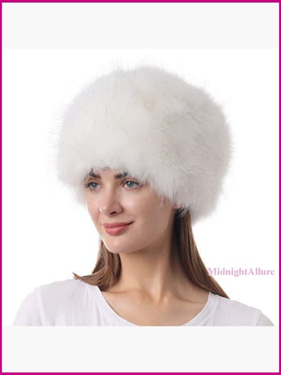 Women\'s Faux Fur Winter Hat Stretch Cossack Russian Style Warm Cap
